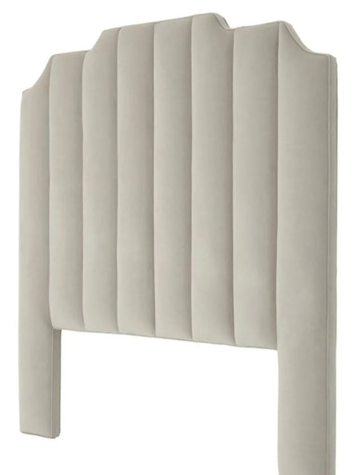Dreamy Velvet Paneled Tufted Headboard- Cream