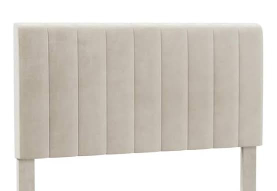 Honey Velvet Tufted & Padded Headboard Beige